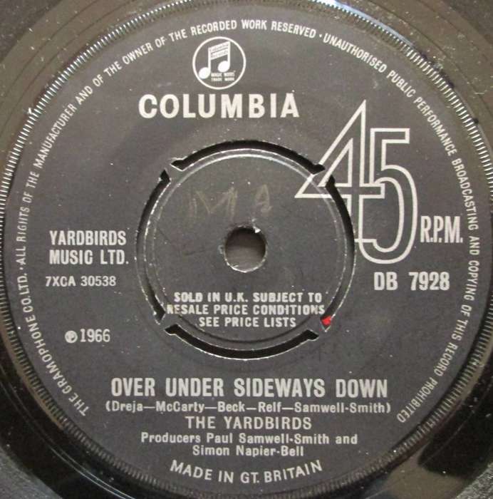THE YARDBIRDS - OVER UNDER SIDEWAYS DOWN / JEFFS BOOGIE  (7" SINGLE/VINYL)