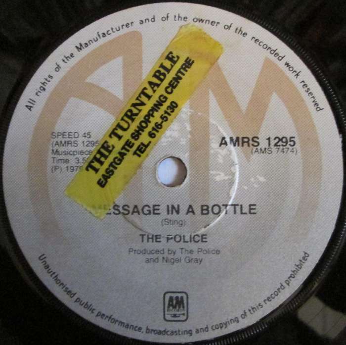 THE POLICE - MESSAGE IN THE BOTTLE / LANDLORD  (7 SINGLE/VINYL)