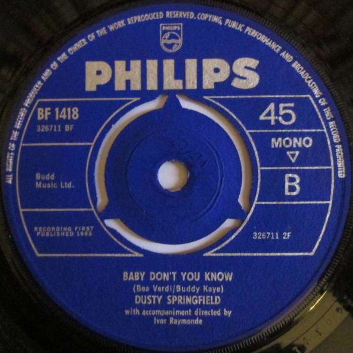 DUSTY SPRINGFIELD - IN THE MIDDLE OF NOWHERE / BABY DONT YOU KNOW  (7 SINGLE/VINYL)