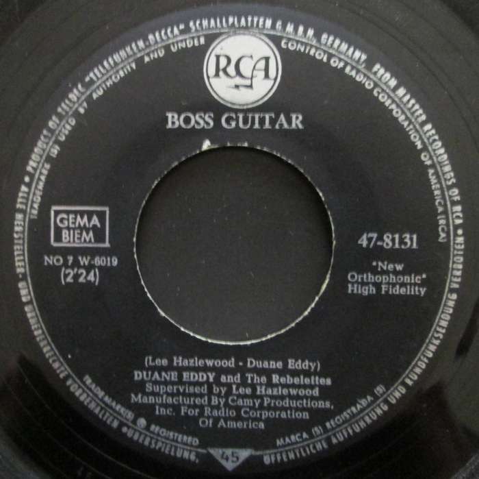 DUANE EDDY -  BOSS GUITAR / THE DESERT RAT  (7 SINGLE/VINYL)