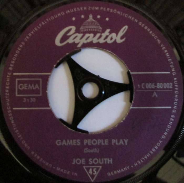 JOE SOUTH - GAMES PEOPLE PLAY / MIRROR OF YOUR MIND (7 SINGLE/VINYL)