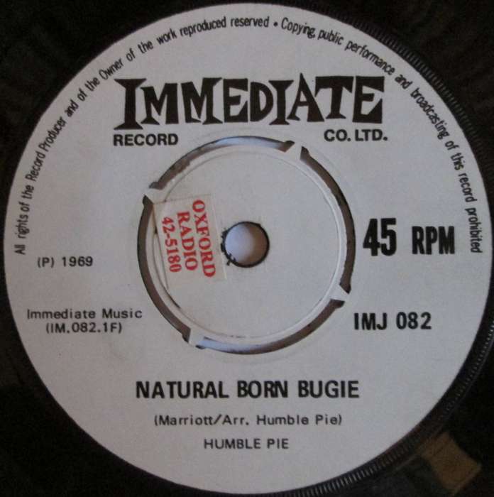 HUMBLE PIE - NATURAL BORN BUGIE / WRIST JOB  (7 INCH SINGLE/VINYL)