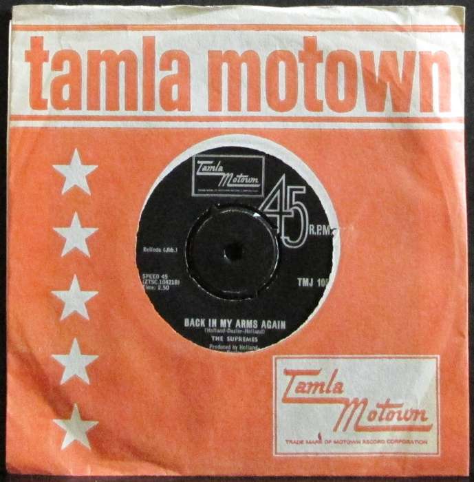 THE SUPREMES - BACK IN MY ARMS AGAIN / WHISPER  (7 INCH SINGLE/VINYL)