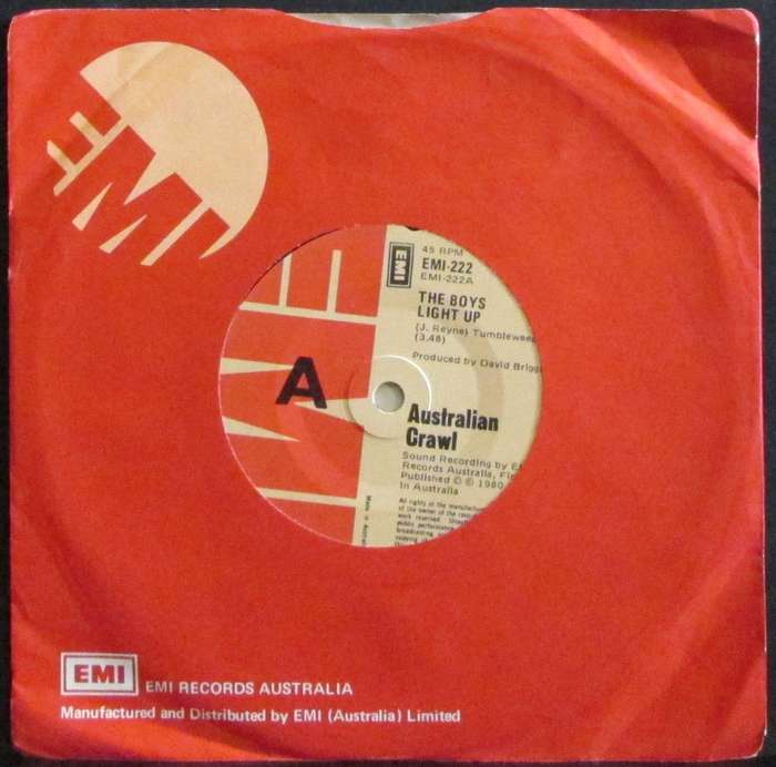 AUSTRALIAN CRAWL - THE BOYS LIGHT UP / BOOT HILL (7 INCH SINGLE/VINYL)