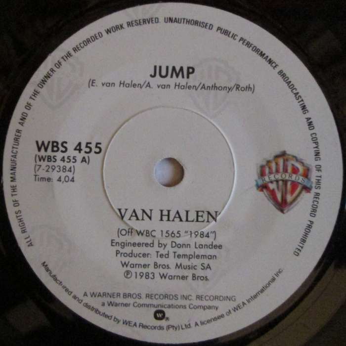 VAN HALEN - JUMP / HOUSE OF PAIN  (7 INCH SINGLE/VINYL)