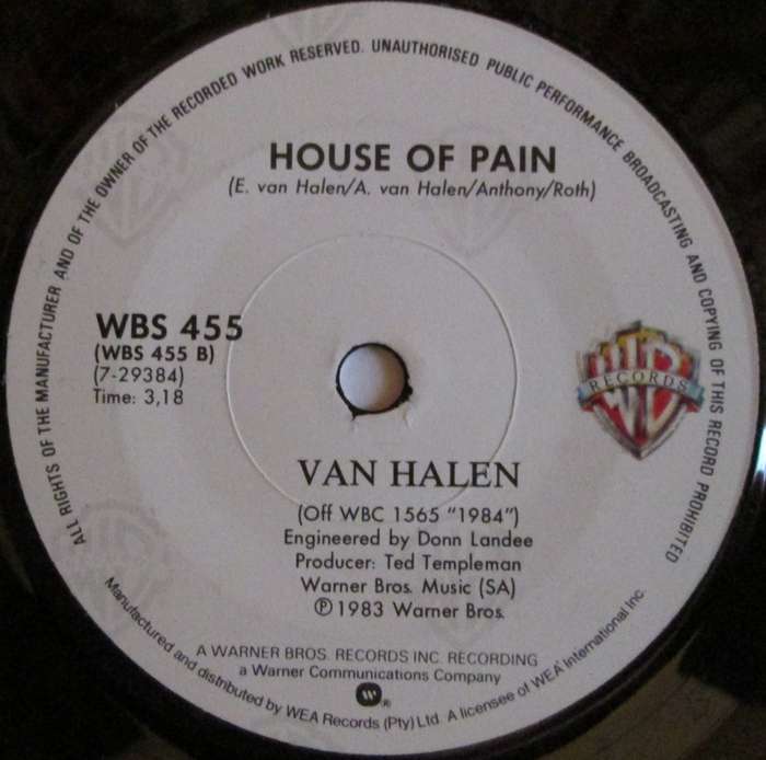 VAN HALEN - JUMP / HOUSE OF PAIN  (7 INCH SINGLE/VINYL)
