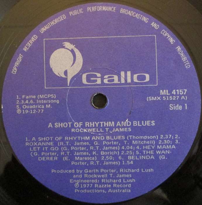 ROCKWELL T. JAMES - A SHOT OF RHYTHM AND BLUES (LP/VINYL)