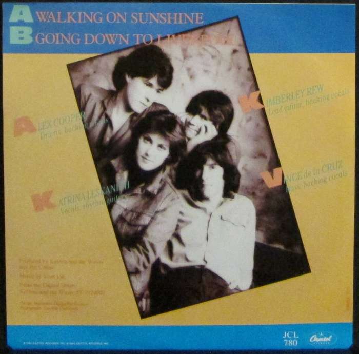 KATRINA AND THE WAVES  -  WALKING ON SUNSHINE / GOING DOWN  (7 SINGLE/VINYL)