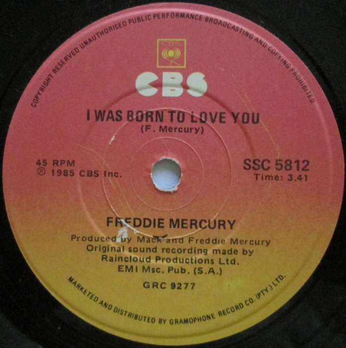 FREDDIE MERCURY - I WAS BORN TO LOVE YOU / STOP ALL THE FIGHTING (7 SINGLE/VINYL)