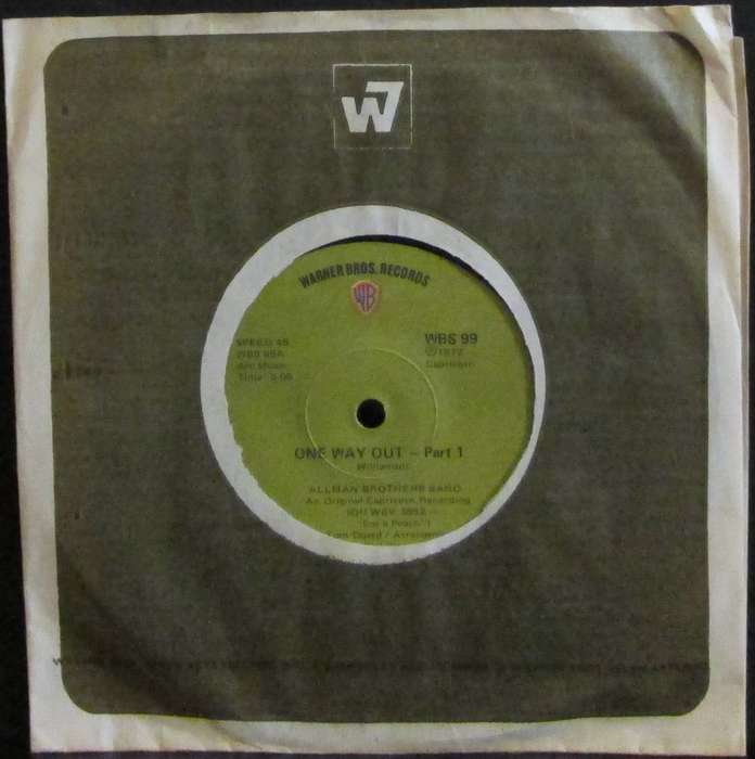 ALLMAN BROTHERS BAND - ONE WAY OUT (PART 1) / ONE WAY OUT (PART 2) (7 SINGLE/VINYL)