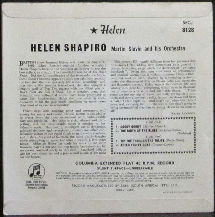 HELEN SHAPIRO - HELEN  (7 SINGLE/VINYL)