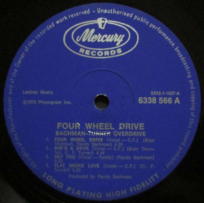 BACHMAN-TURNER OVERDRIVE - FOUR WHEEL DRIVE   (LP/VINYL)