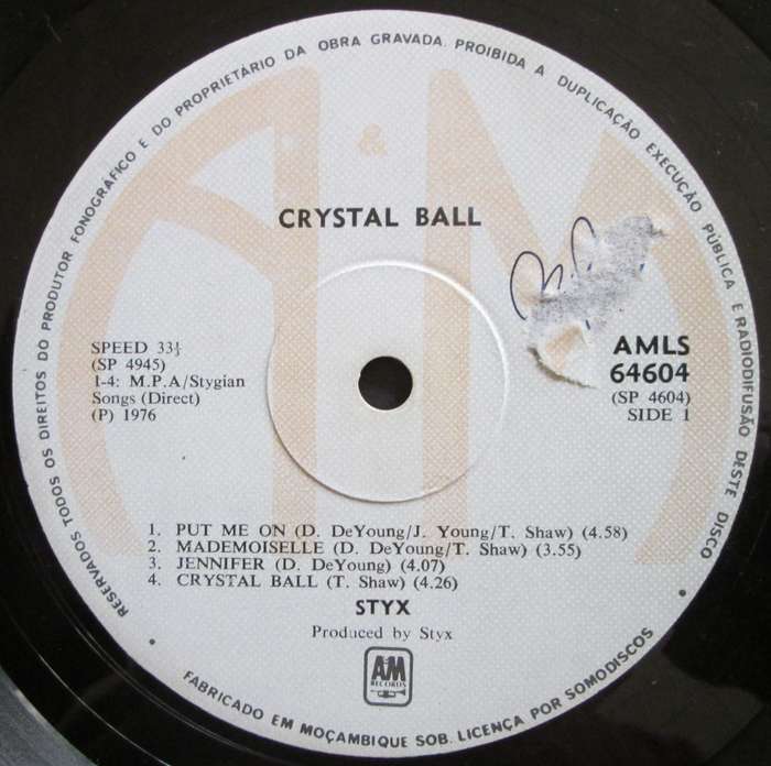 STYX - CRYSTAL BALL   (LP/VINYL)