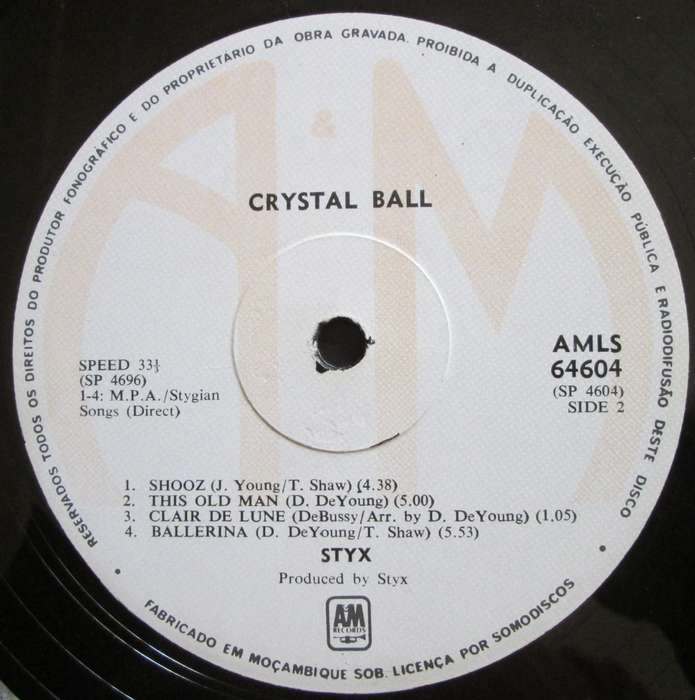 STYX - CRYSTAL BALL   (LP/VINYL)