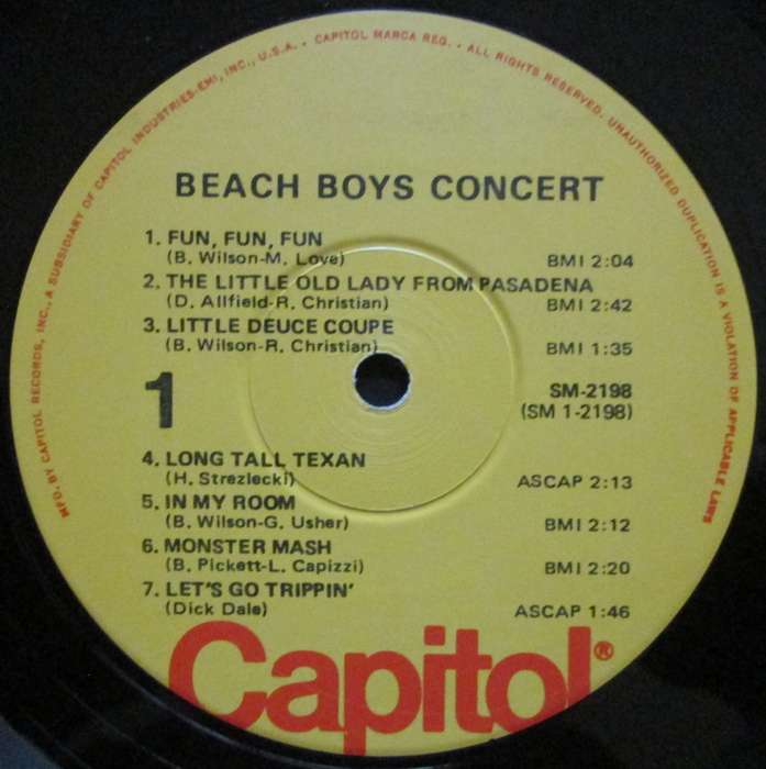 BEACH BOYS - BEACH BOYS CONCERT   (LP/VINYL)
