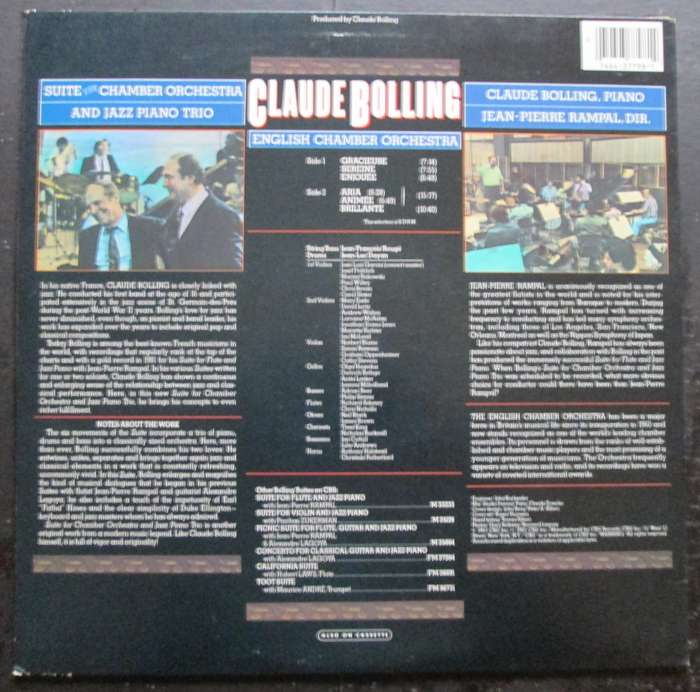 CLAUDE BOLLING - SUITE FOR CHAMBER ORCHESTRA AND JAZZ PIANO   (LP/VINYL)
