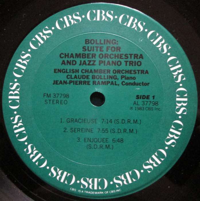 CLAUDE BOLLING - SUITE FOR CHAMBER ORCHESTRA AND JAZZ PIANO   (LP/VINYL)