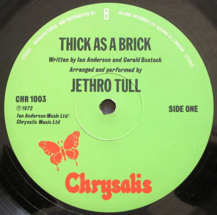 JETHRO TULL - THICK AS A BRICK  (LP/VINYL)
