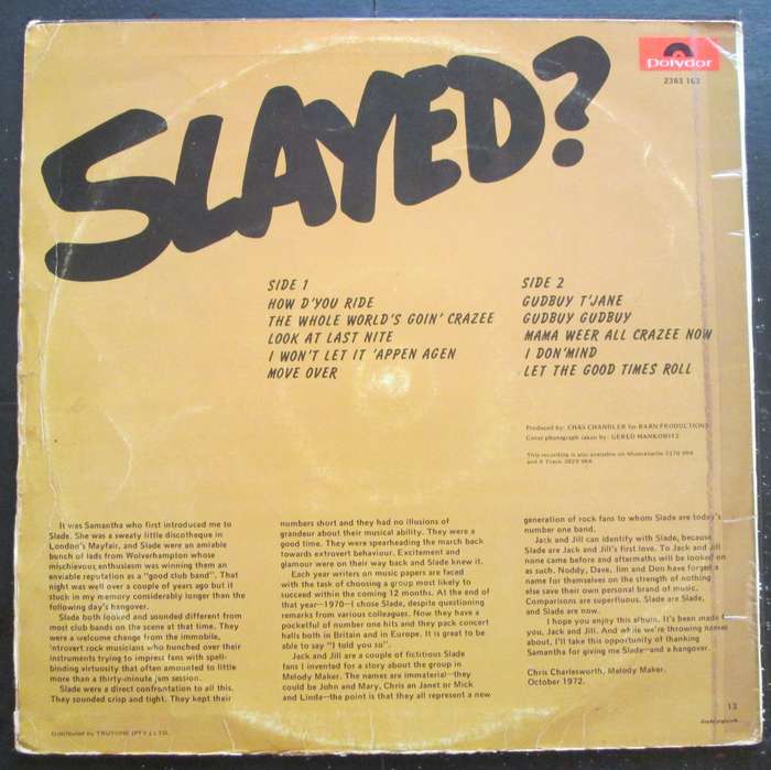 SLADE - SLAYED?  (LP/VINYL)
