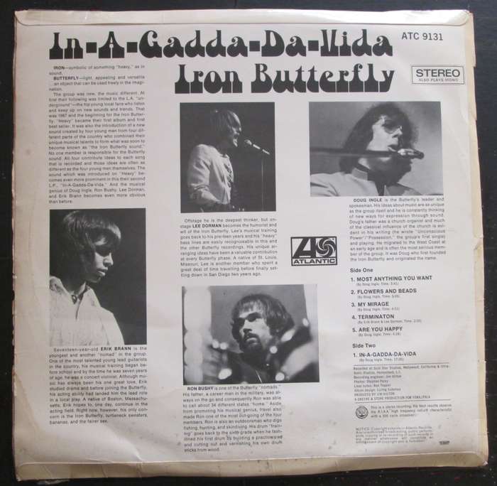 IRON BUTTERFLY - IN-A-GADDA-DA-VIDA   (LP/VINYL)