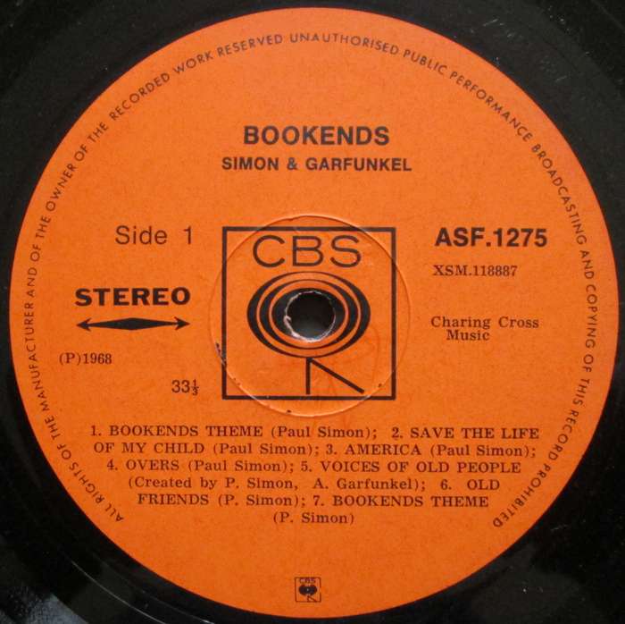 SIMON & GARFUNKEL - BOOKENDS (LP/VINYL)