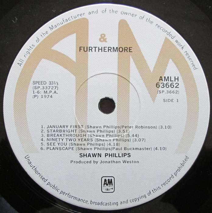 SHAWN PHILLIPS - FUTHERMORE   (LP/VINYL)