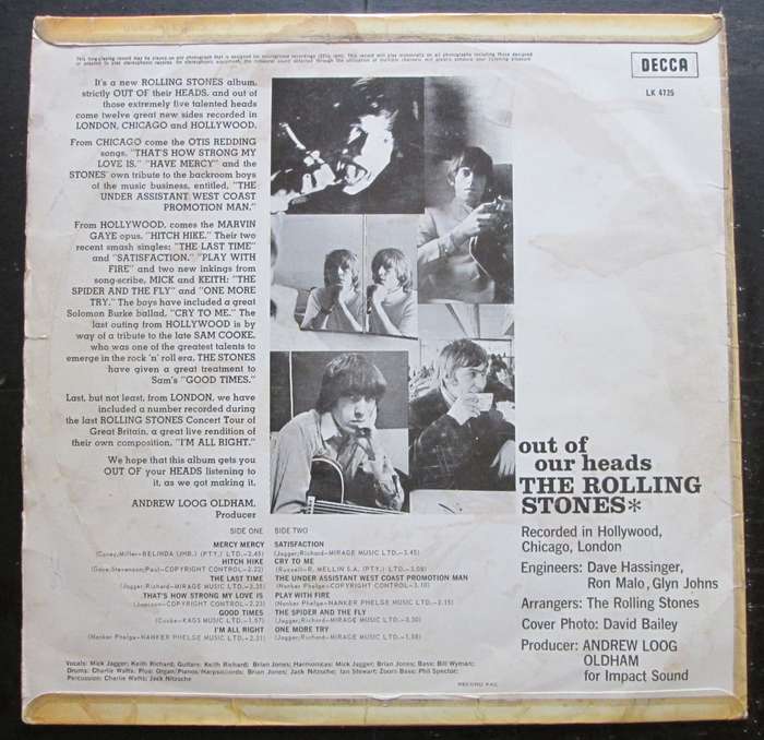 THE ROLLING STONES - OUT OF OUR HEADS    (LP/VINYL)