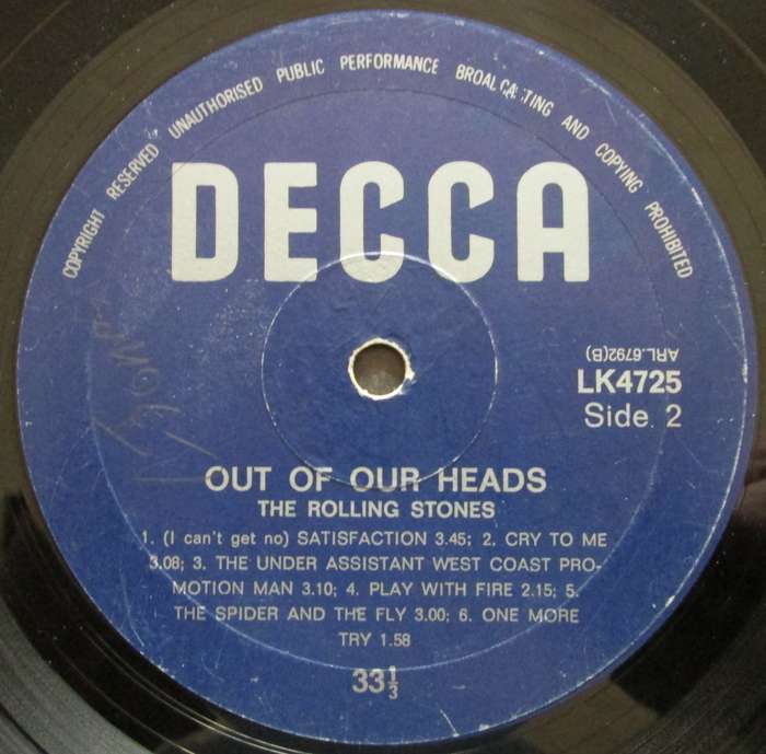 THE ROLLING STONES - OUT OF OUR HEADS    (LP/VINYL)