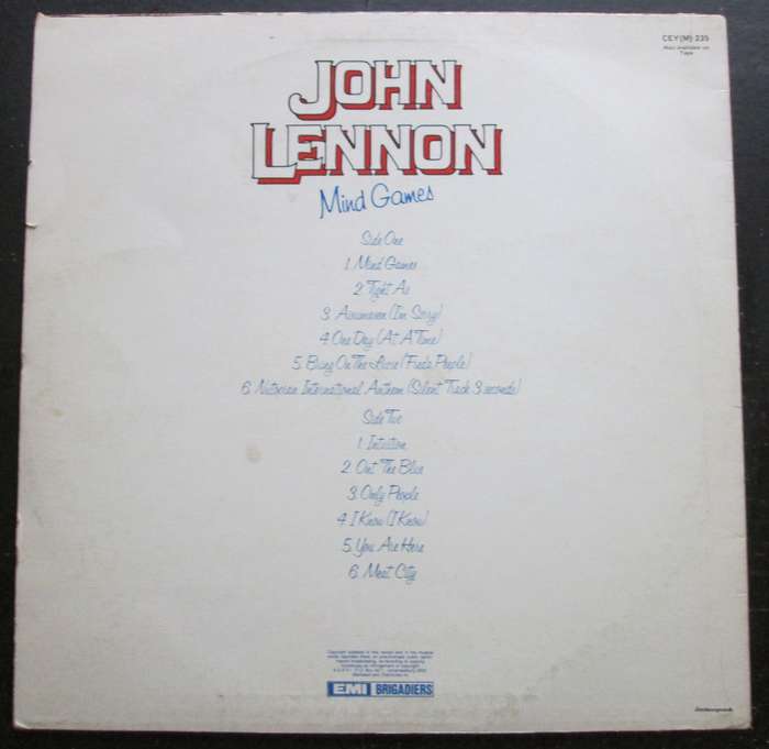 JOHN LENNON - MIND GAMES   (LP/VINYL)