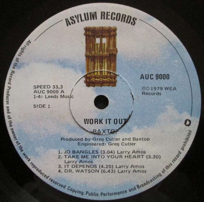 BAXTOP - WORK IT OUT   (LP/VINYL)