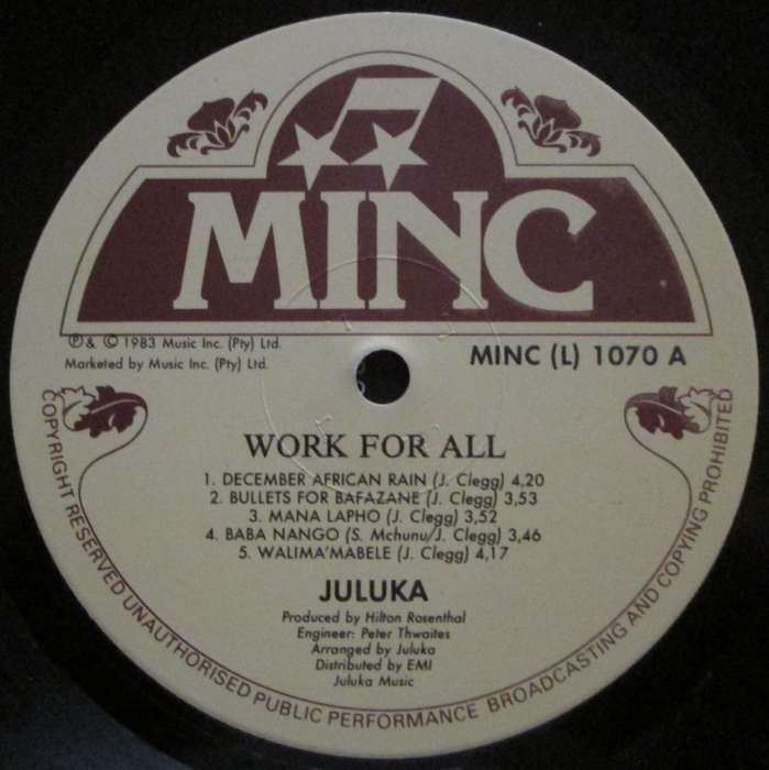 JULUKA - WORK FOR ALL   (LP/VINYL)