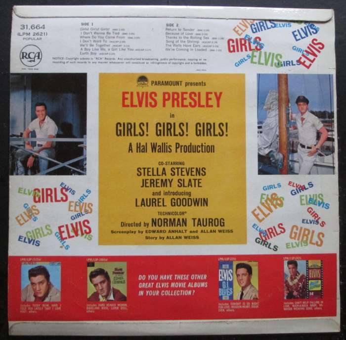 ELVIS PRESLEY - GIRLS! GIRLS! GIRLS!  (LP/VINYL)