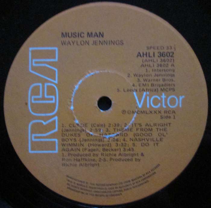 WAYLON JENNINGS - MUSIC MAN  (LP/VINYL)