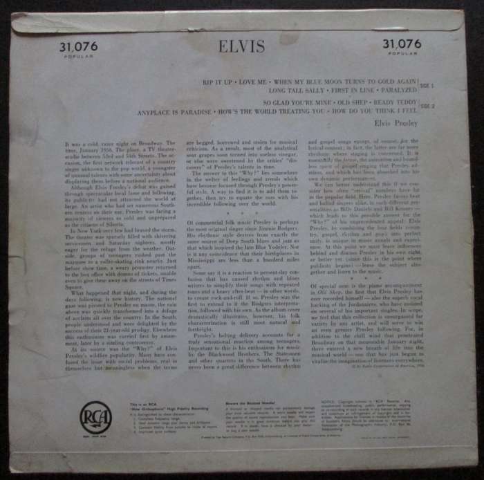ELVIS PRESLEY - ELVIS (LP/VINYL)