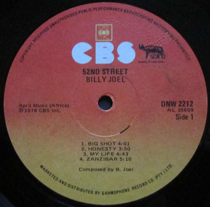 BILLY JOEL - 52ND STREET  (LP/VINYL)