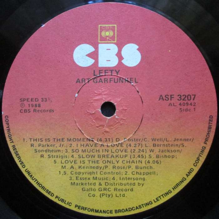 ART GARFUNKEL - LEFTY  (LP/VINYL)