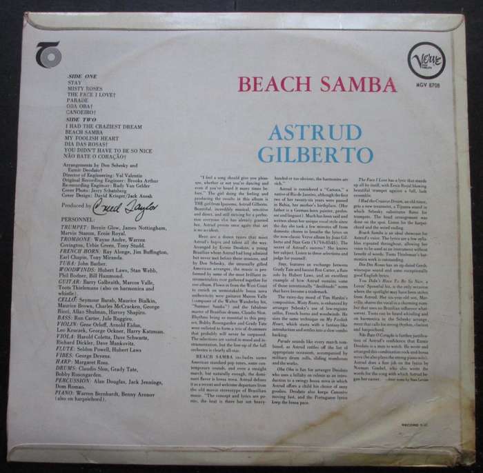 ASTRUD GILBERTO - BEACH SAMBA  (LP/VINYL)