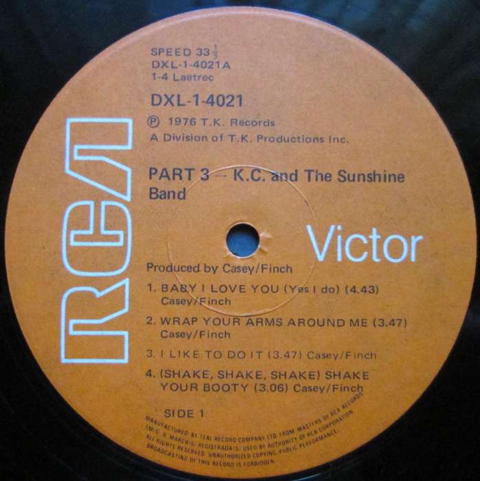 KC & THE SUNSHINE BAND - PART 3  (LP/VINYL)