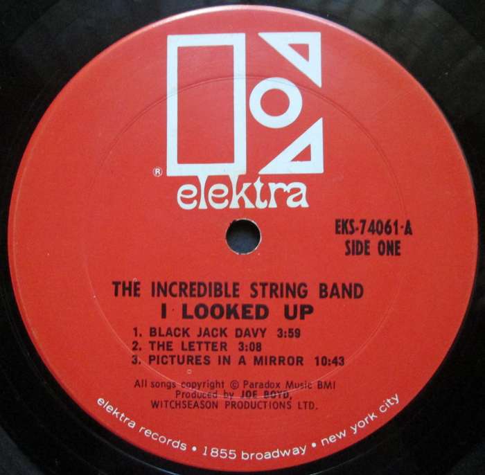 THE INCREDIBLE STRING BAND - I LOOKED UP  (LP/VINYL)