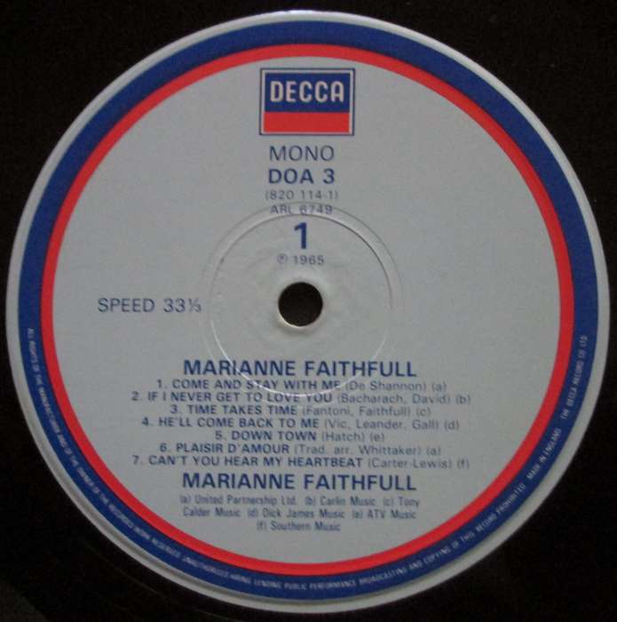 MARIANNE FAITHFULL - MARIANNE FAITHFULL  (LP/VINYL)