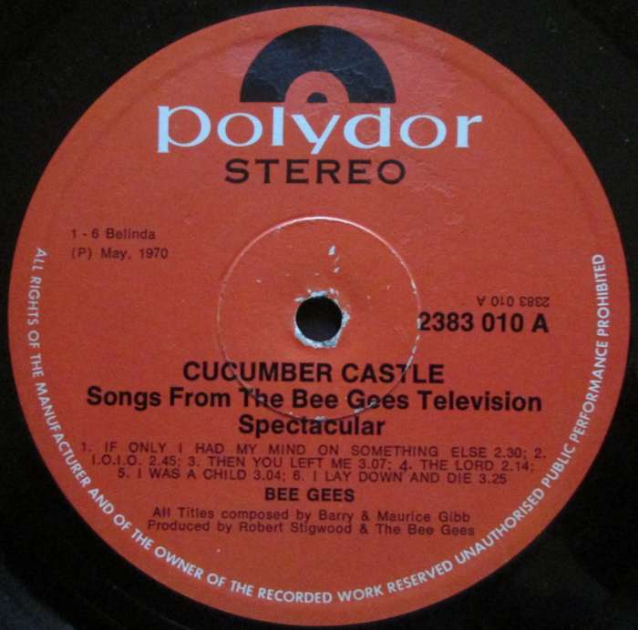 BEE GEES - CUCUMBER CASTLE  (LP/VINYL)