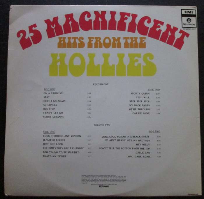 THE HOLLIES - 25 MAGNIFICENT HITS FROM THE HOLLIES (2xLP/VINYL)