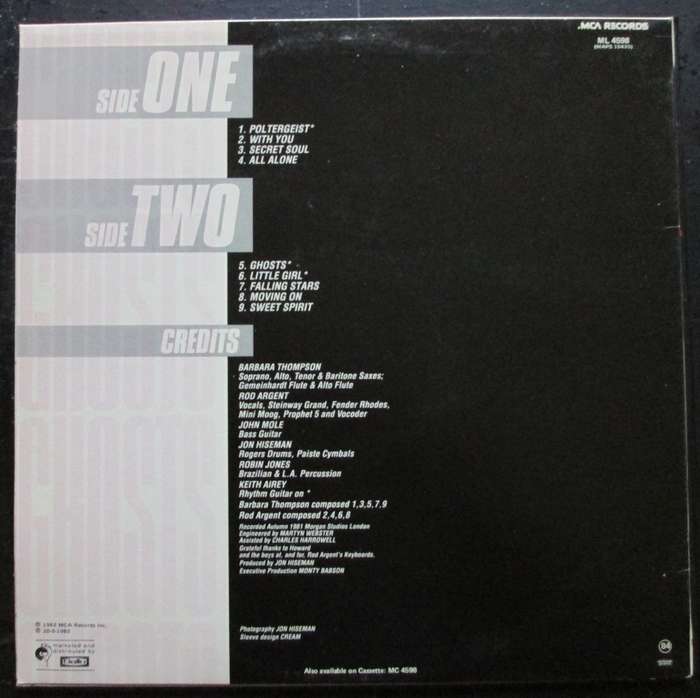 BARBARA THOMPSON / ROD ARGENT - GHOSTS  (LP/VINYL)