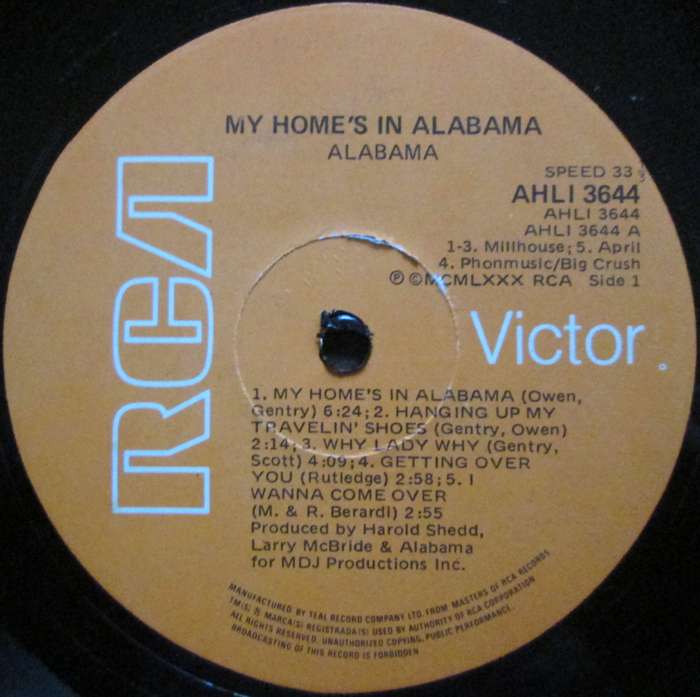 ALABAMA - MY HOMES IN ALABAMA  (LP/VINYL)
