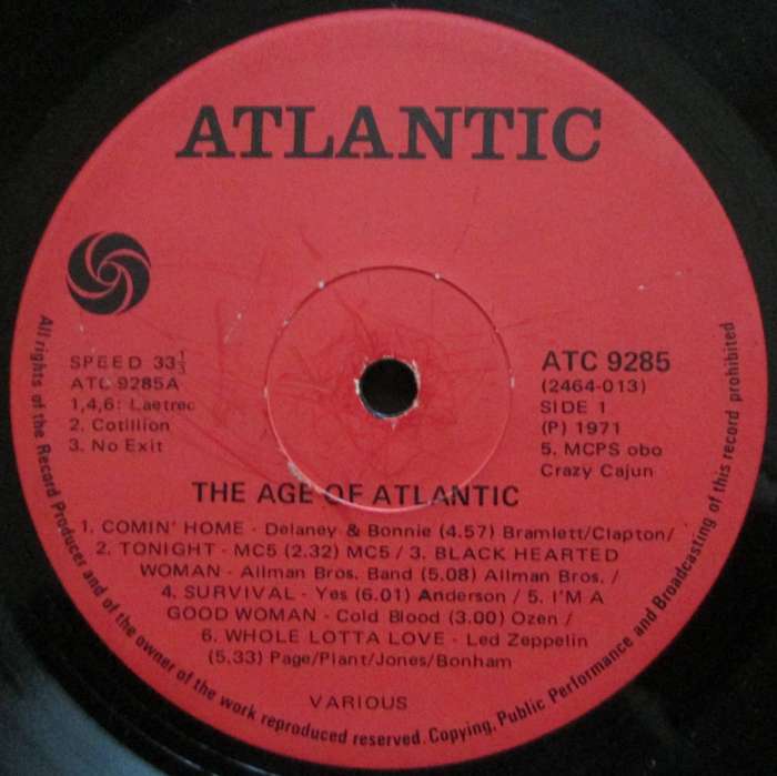 VARIOUS ARTISTS - THE AGE OF ATLANTIC  (LP/VINYL)