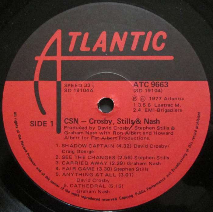 CROSBY, STILLS & NASH - CSN   (LP/VINYL)