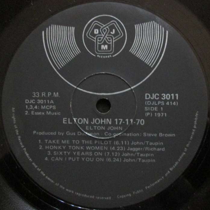 ELTON JOHN - 17-11-70  (LP/VINYL)