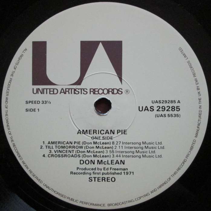 DON McLEAN  - AMERICAN PIE  (LP/VINYL)