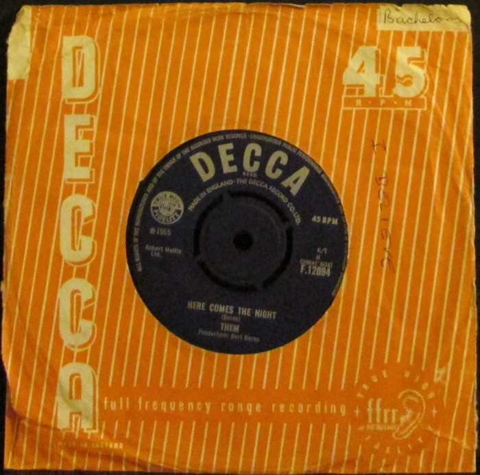 THEM - HERE COMES THE NIGHT / ALL FOR MYSELF  (7 SINGLE/VINYL)