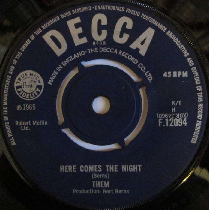 THEM - HERE COMES THE NIGHT / ALL FOR MYSELF  (7 SINGLE/VINYL)